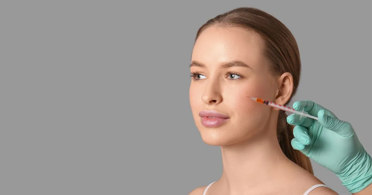 Woman getting Biostimulator Injections in her cheek in Hollidaysburg, PA